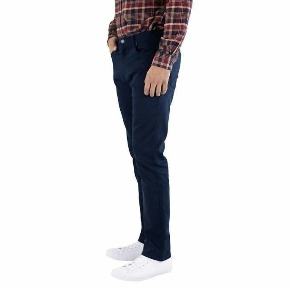 Jachs Ny 5 Pocket Pants Men's Size 34/29 Navy Slim Fit Cotton Blend N0195 - Picture 2 of 11